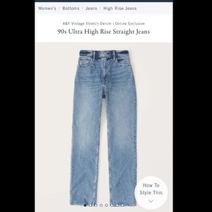Abercrombie High Waist Straight Leg 90s Jeans